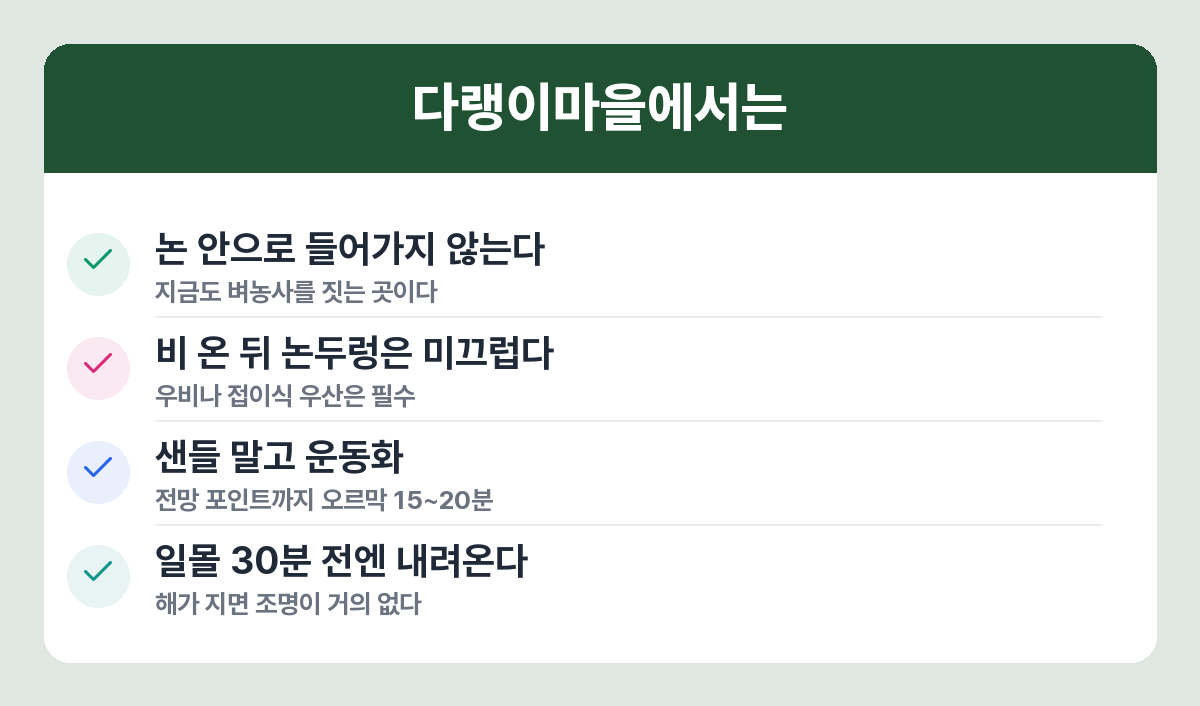 다랭이마을 탐방 시 지켜야 할 주의사항
