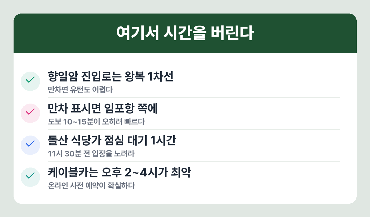 여수 여행에서 자주 놓치는 주차와 대기 정보