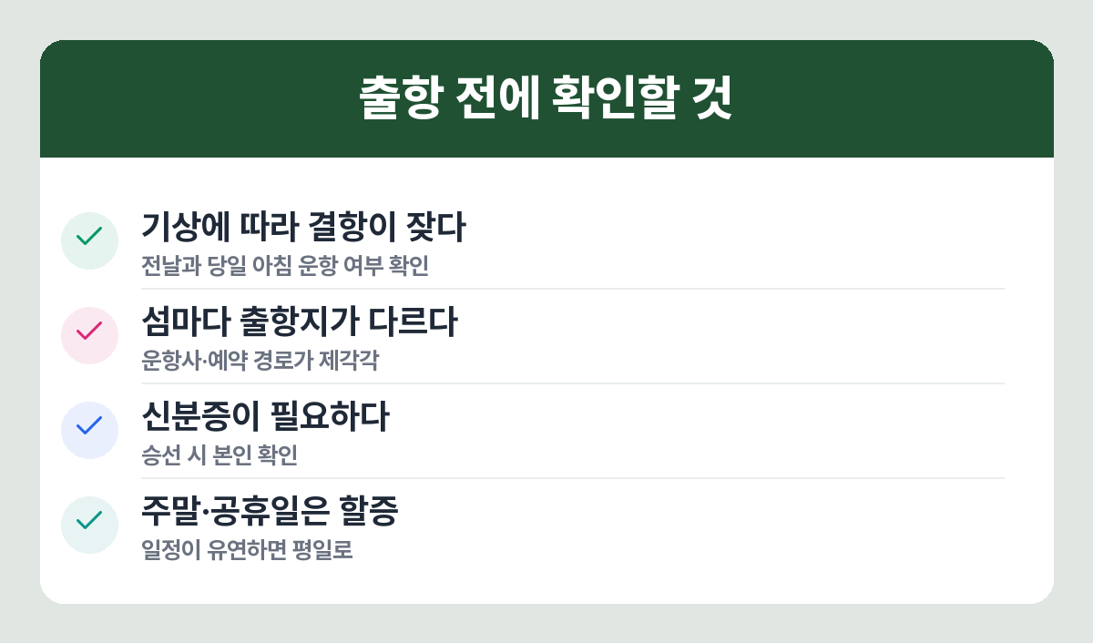 여객선 이용 시 주의사항